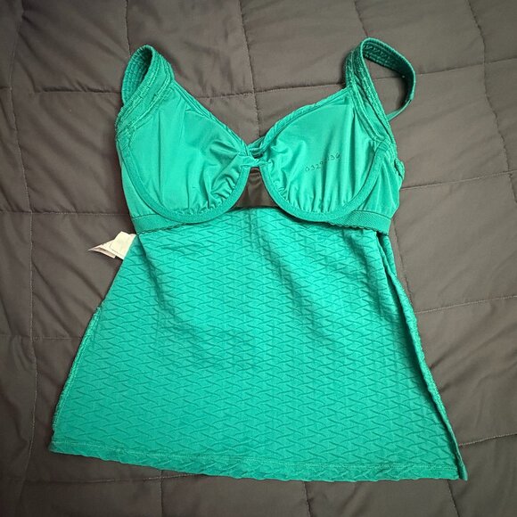 Lands' End Texture Underwire Wrap Tankini Swimsuit Top - Size: 4 Long -NWT - Picture 4 of 12